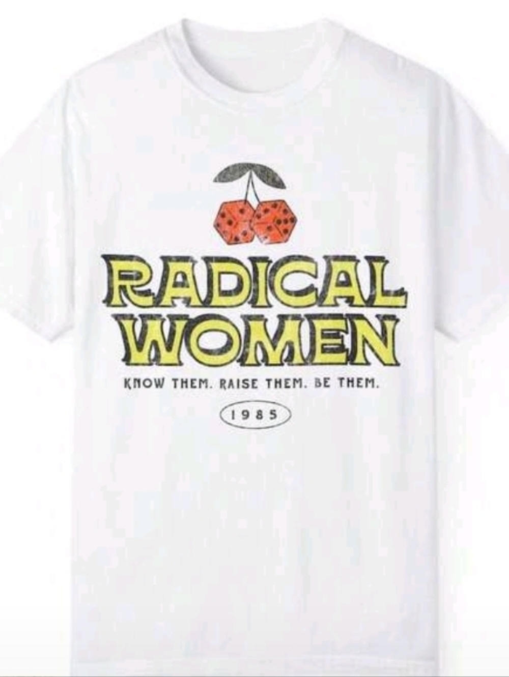 Radical Women Graphic Tee - White with Yellow & Red Print